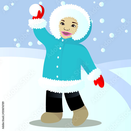 Child play snowballs