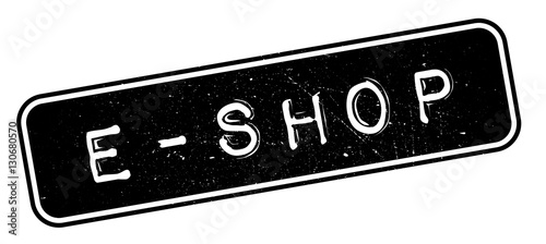 E-Shop rubber stamp. Grunge design with dust scratches. Effects can be easily removed for a clean, crisp look. Color is easily changed.
