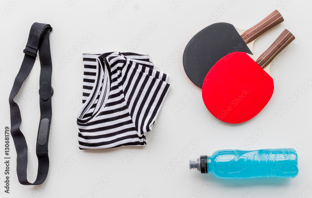 concept preparing to fitness sports equipment top view concept preparing to fitness sports equipment top view