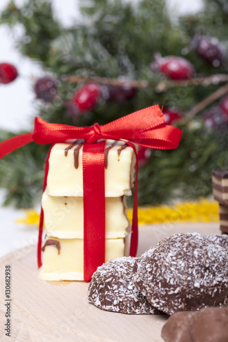 chocolate and a cookie as a delicacy and decorations