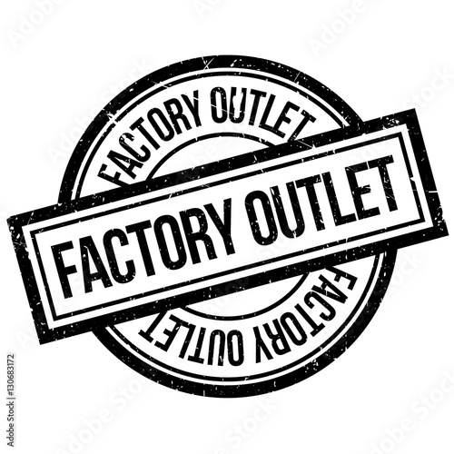 Factory Outlet rubber stamp. Grunge design with dust scratches. Effects can be easily removed for a clean, crisp look. Color is easily changed.