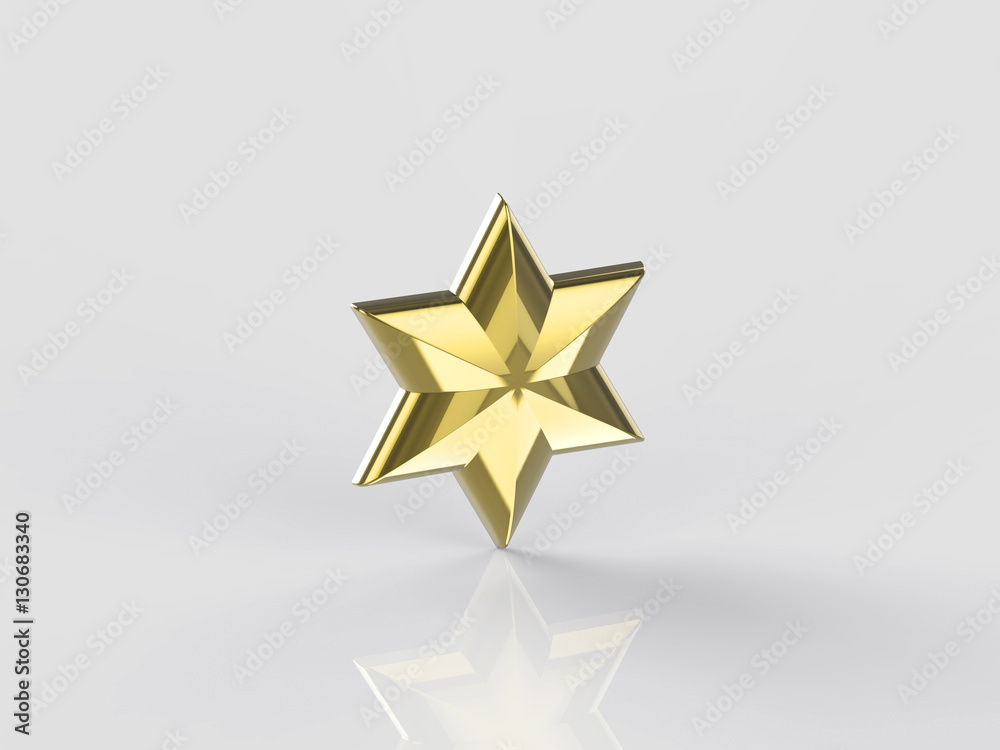 Fototapeta premium 3D illustration golden star on a gray background
