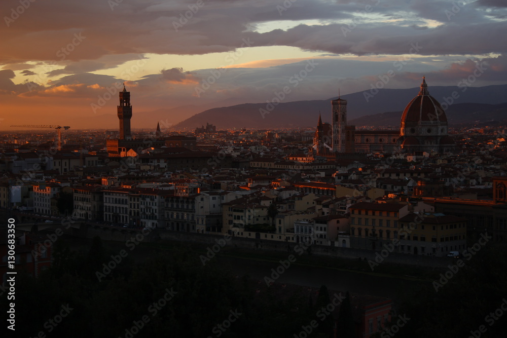 Florence au coucher de soleil