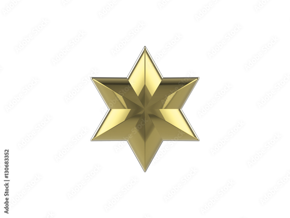Obraz premium 3D illustration golden star on a white background