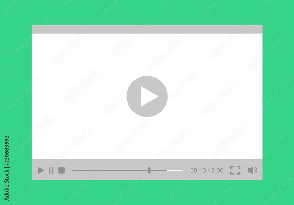 video player interface, mock-up for web and mobile apps. Flat style. Vector illustration, EPS10. video player interface, mock-up for web and mobile apps. Flat style. Vector illustration, EPS10.