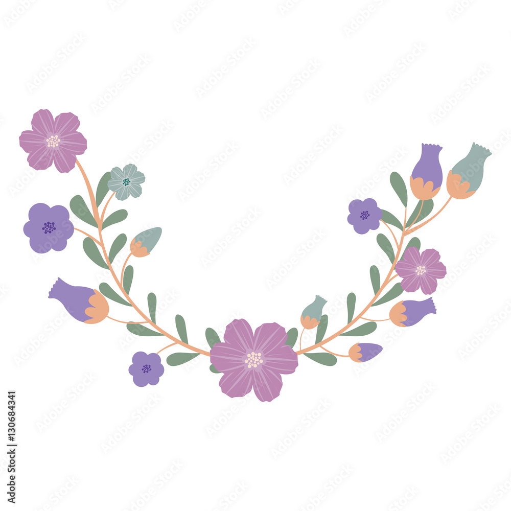 Flowers icon. Decoration plant garden ornament and nature theme. Isolated design. Vector illustration