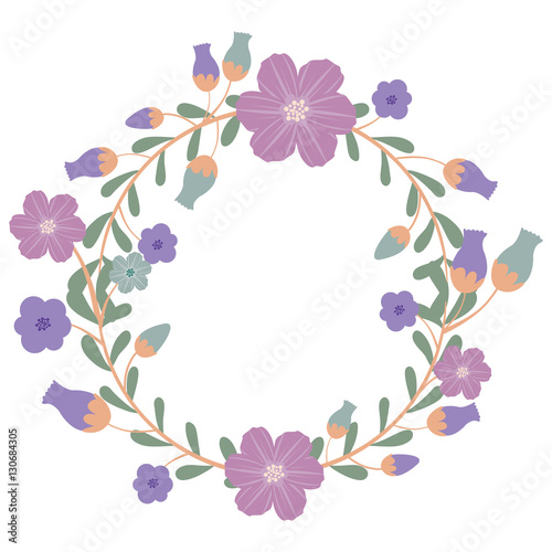 Flower wreath icon. Decoration plant garden ornament and nature theme. Isolated design. Vector illustration