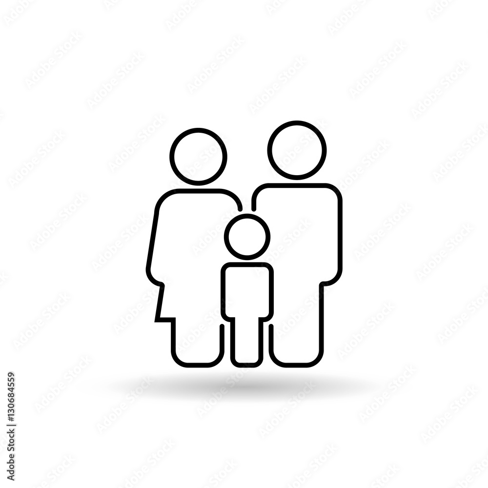 Family Outline Icon Vector . Flat Sign for using in the App, UI, Art, Logo, Web. Family Outline Icon Vector . Flat Sign for using in the App, UI, Art, Logo, Web.