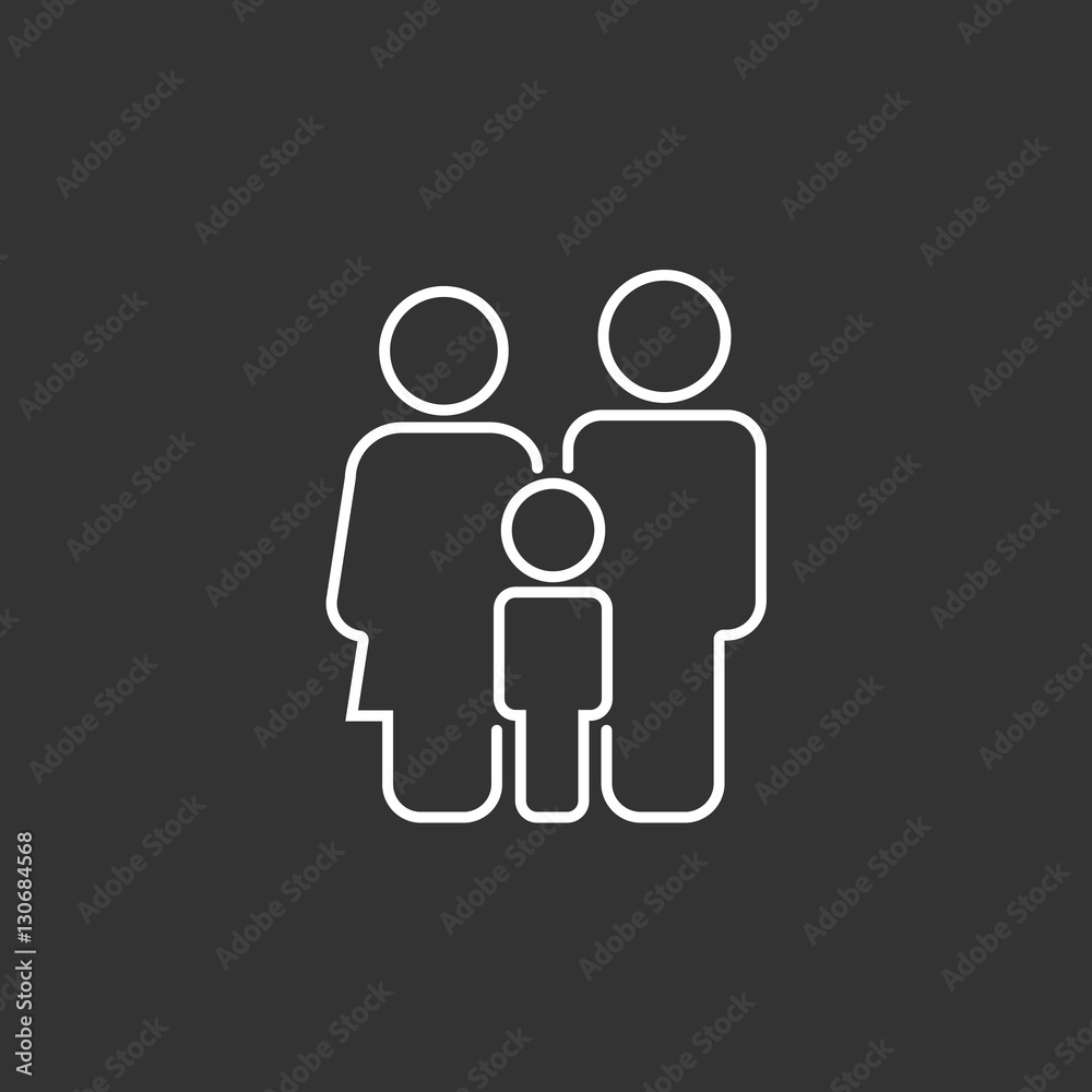 Family Outline Icon Vector . Flat Sign for using in the App, UI, Art, Logo, Web. Family Outline Icon Vector . Flat Sign for using in the App, UI, Art, Logo, Web.