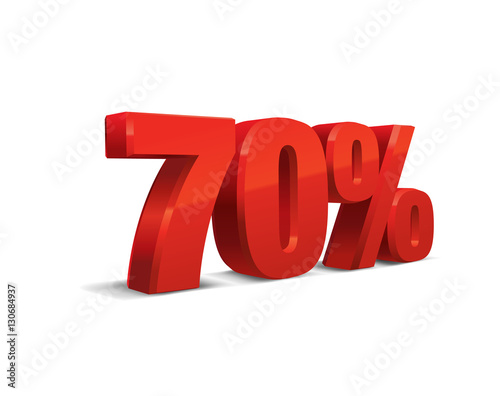 70 percent off, sale background, object 3D. Eps10 Vector.
