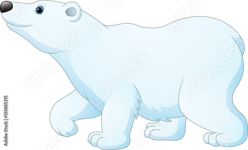 Cartoon polar bear isolated on white background