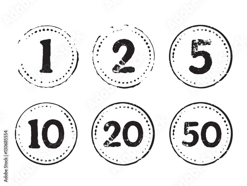 set of vector coins and stamps
