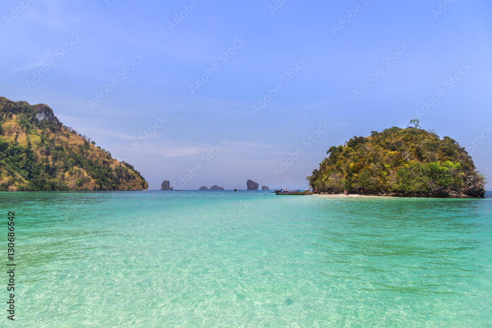 view of small tropical island on the andaman sea in Thailand.