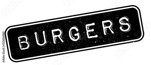 Burgers rubber stamp. Grunge design with dust scratches. Effects can be easily removed for a clean, crisp look. Color is easily changed.