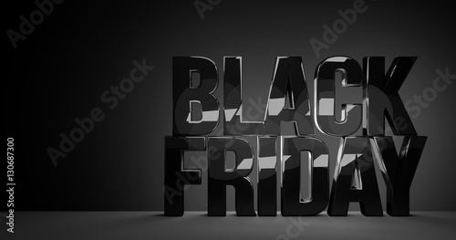black friday bold letters glossy design photo