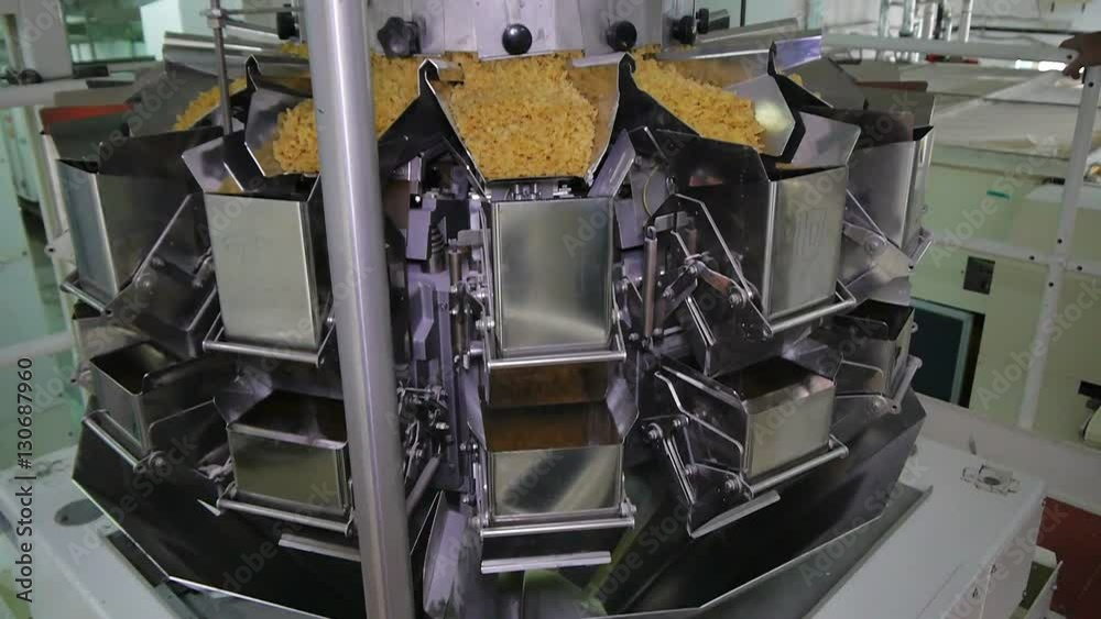 production of pasta on a modern production line