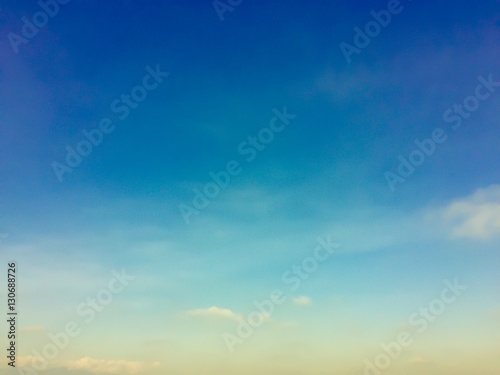 Blue sky background vintage color stye