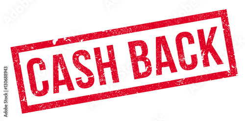 Cash Back rubber stamp. Grunge design with dust scratches. Effects can be easily removed for a clean, crisp look. Color is easily changed.