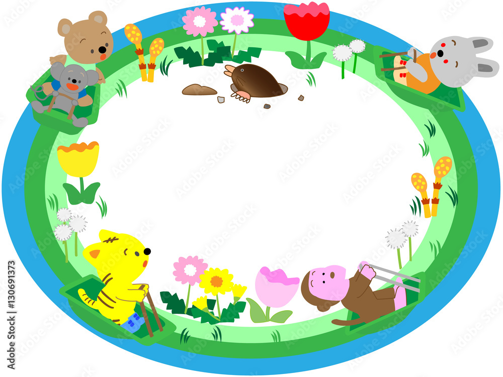 Obraz premium 春のタイトルフレーム