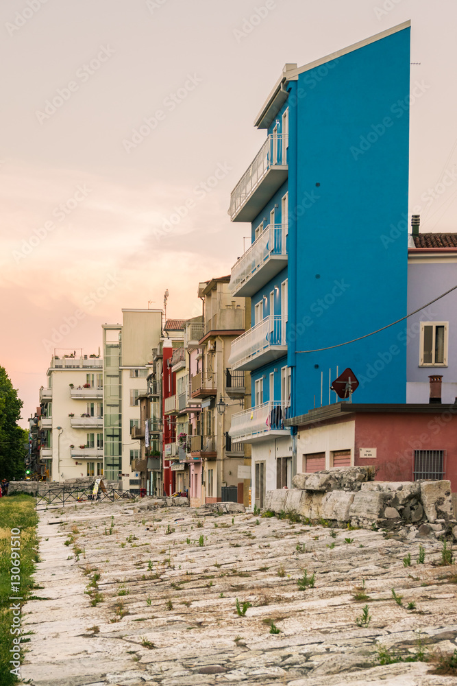 Typical houses in Sottomarina (Italy).