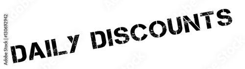 Daily Discounts rubber stamp. Grunge design with dust scratches. Effects can be easily removed for a clean, crisp look. Color is easily changed.