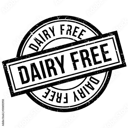 Dairy Free rubber stamp. Grunge design with dust scratches. Effects can be easily removed for a clean, crisp look. Color is easily changed.