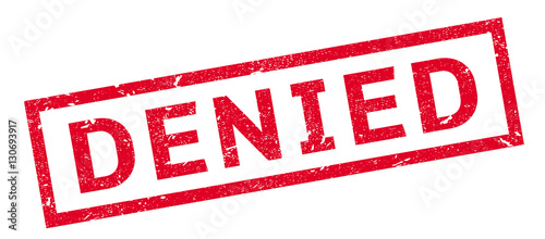 Denied rubber stamp. Grunge design with dust scratches. Effects can be easily removed for a clean, crisp look. Color is easily changed.