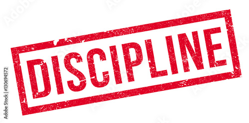 Discipline rubber stamp. Grunge design with dust scratches. Effects can be easily removed for a clean, crisp look. Color is easily changed.
