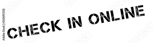 Check In Online rubber stamp. Grunge design with dust scratches. Effects can be easily removed for a clean, crisp look. Color is easily changed.