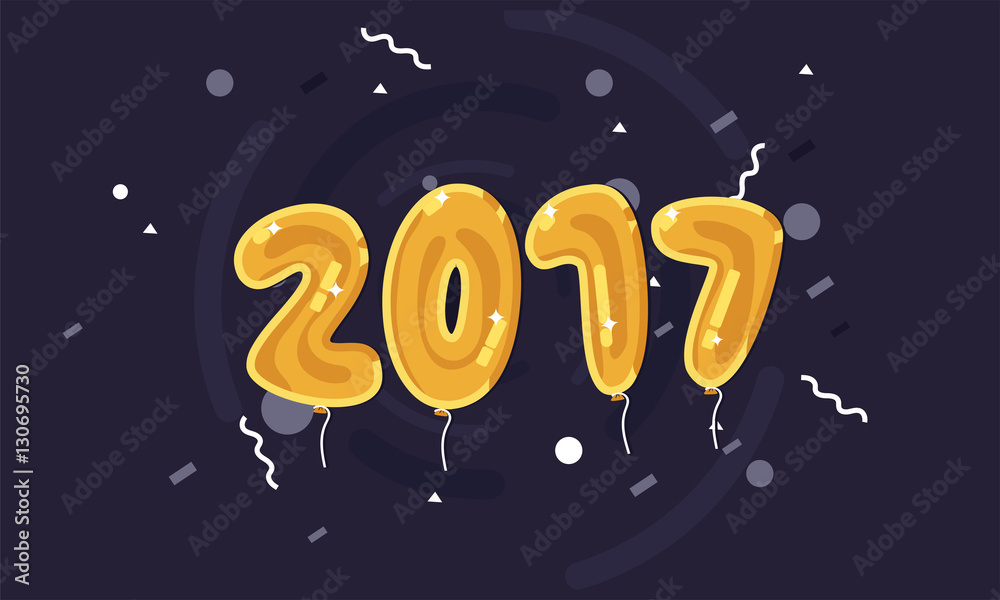 Fototapeta premium 2017 New Year Celebration Logo Design