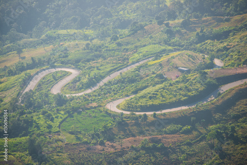 Road curve to Phu Tub Berk Mountain, Petchabun