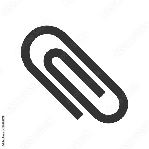 Paper clip icon on a white background. Vector illustration.