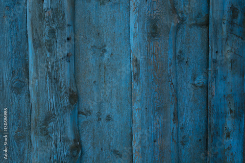 Blue wooden palisaade background with vertical stripes
