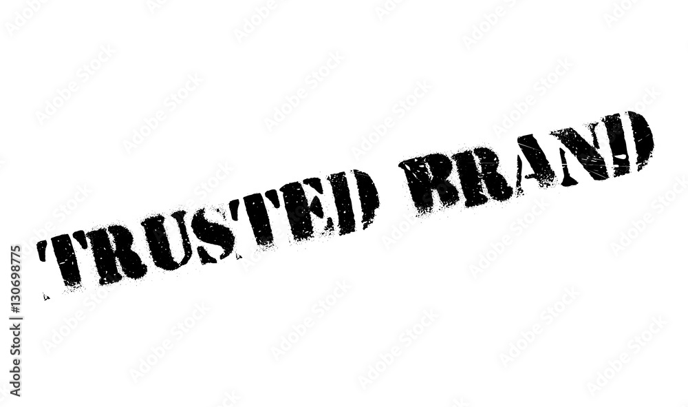 Trusted brand stamp. Grunge design with dust scratches. Effects can be easily removed for a clean, crisp look. Color is easily changed.