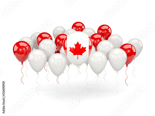 Flag of canada with balloons
