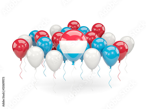 Flag of luxembourg with balloons