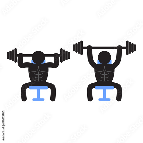 Fitness and Weight Training Barbell Shoulder Press Exercise