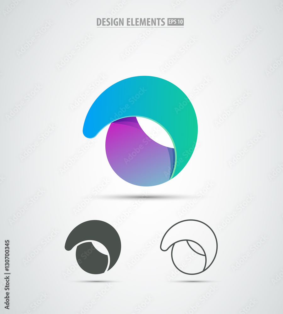Vector D or O logo design elements. Abstract shapes. Corporate identity elements. Color icons. Clean and simple icon design set. Application icon. Material paper design Vector D or O logo design elements. Abstract shapes. Corporate identity elements. Color icons. Clean and simple icon design set. Application icon. Material paper design