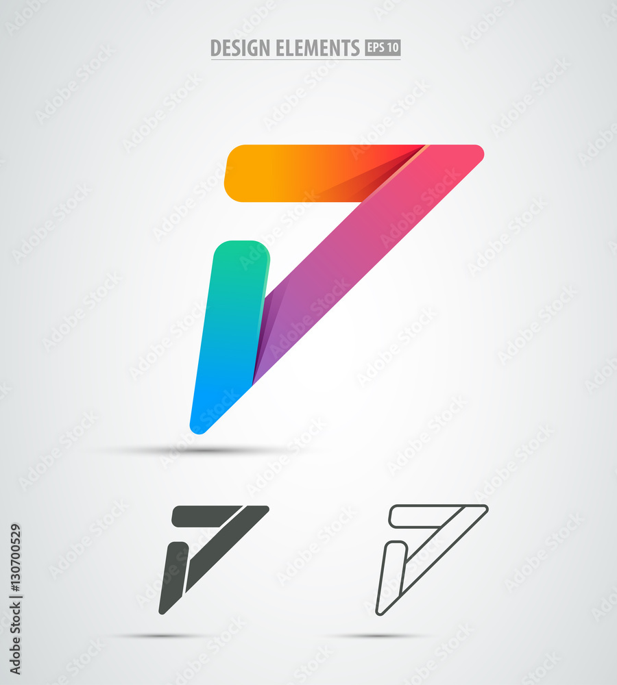 Vector letter d logo design elements. Corporate identity icon design. Simple and clean isolated on white. Origami paper shape. Application icon design template