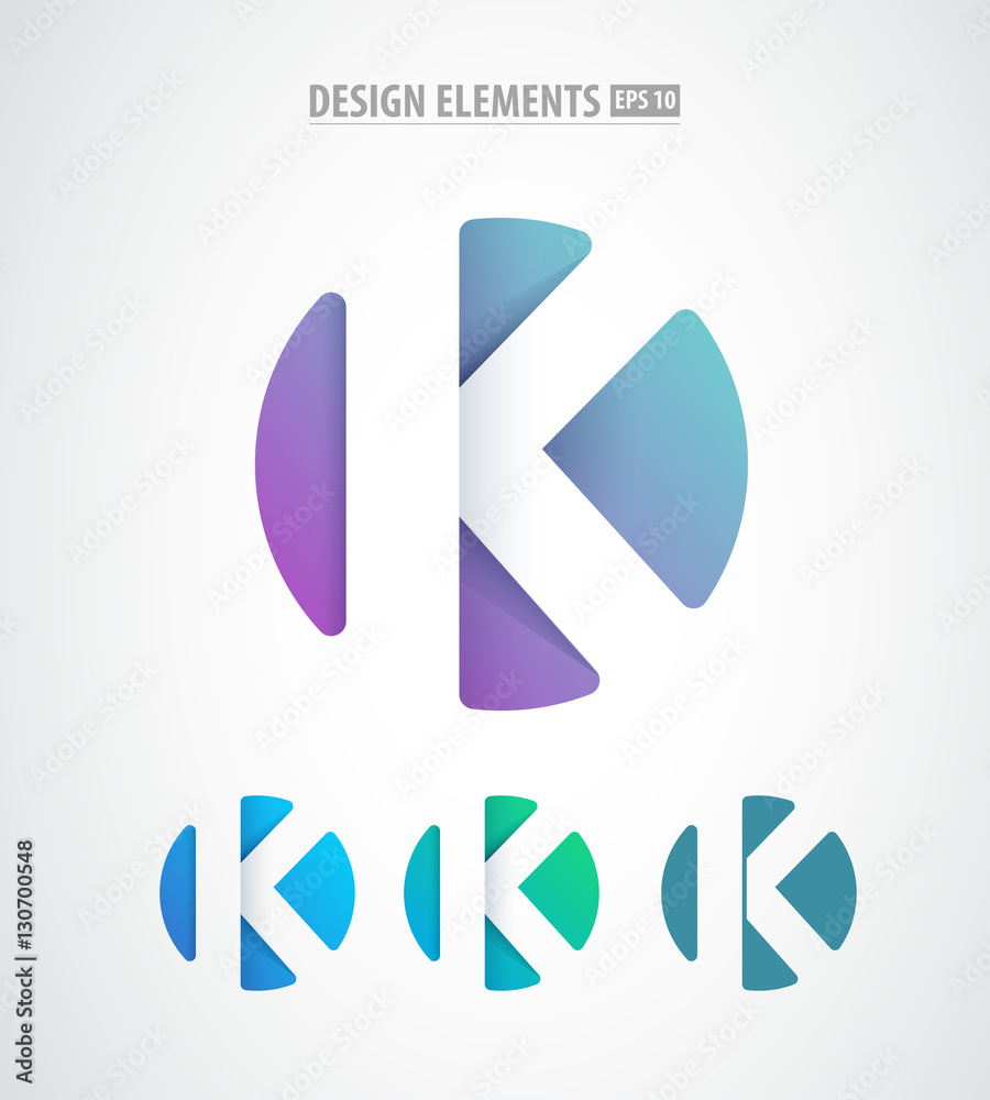 Vector abstract letter K icon. Modern design elements isolated on white. Simple corporate identity elements.Application icon design template. Logo design.