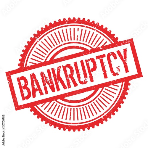 Bankruptcy stamp. Grunge design with dust scratches. Effects can be easily removed for a clean, crisp look. Color is easily changed.