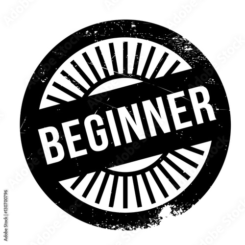 Beginner stamp. Grunge design with dust scratches. Effects can be easily removed for a clean, crisp look. Color is easily changed.