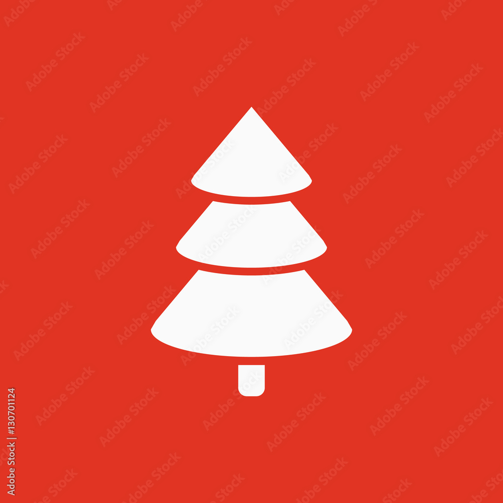 Christmas tree icon. New year and xmas, christmas, winter symbol. Flat design. Stock - Vector illustration
