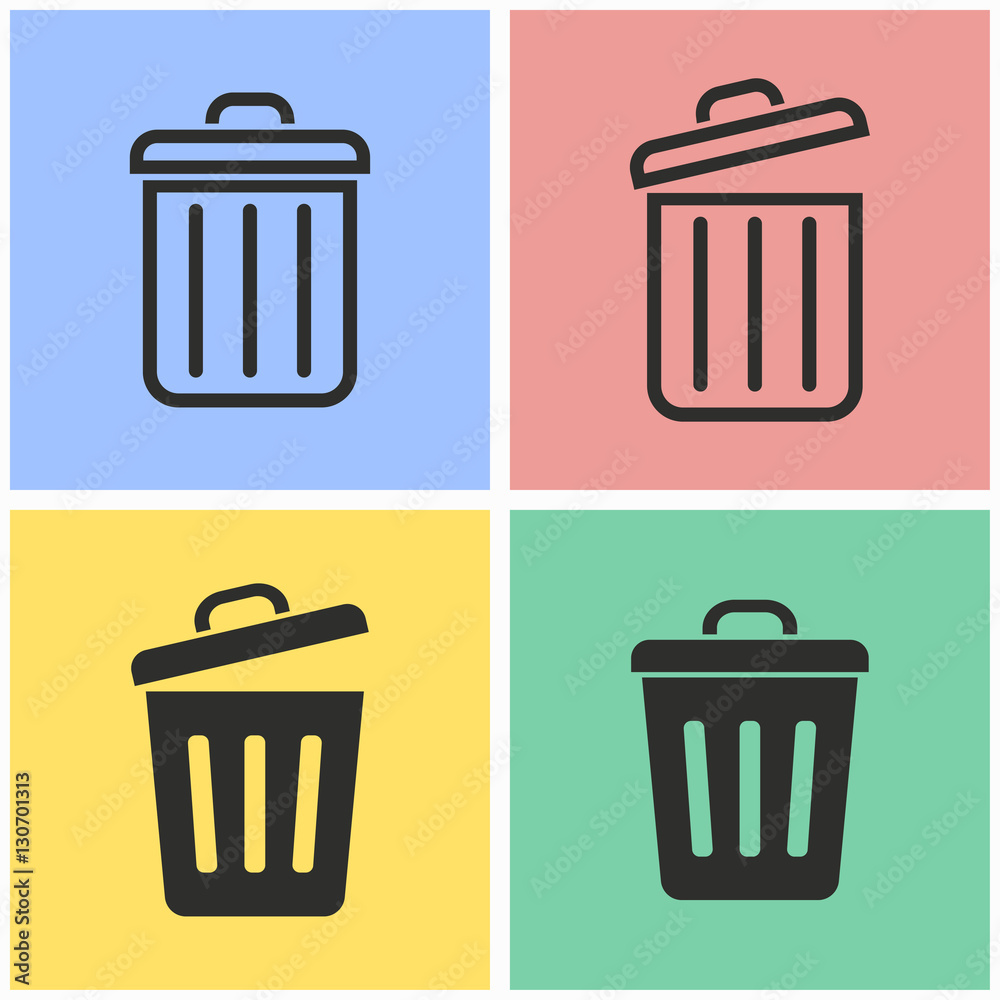 Bin icon set.