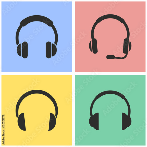 Headphone icon set.