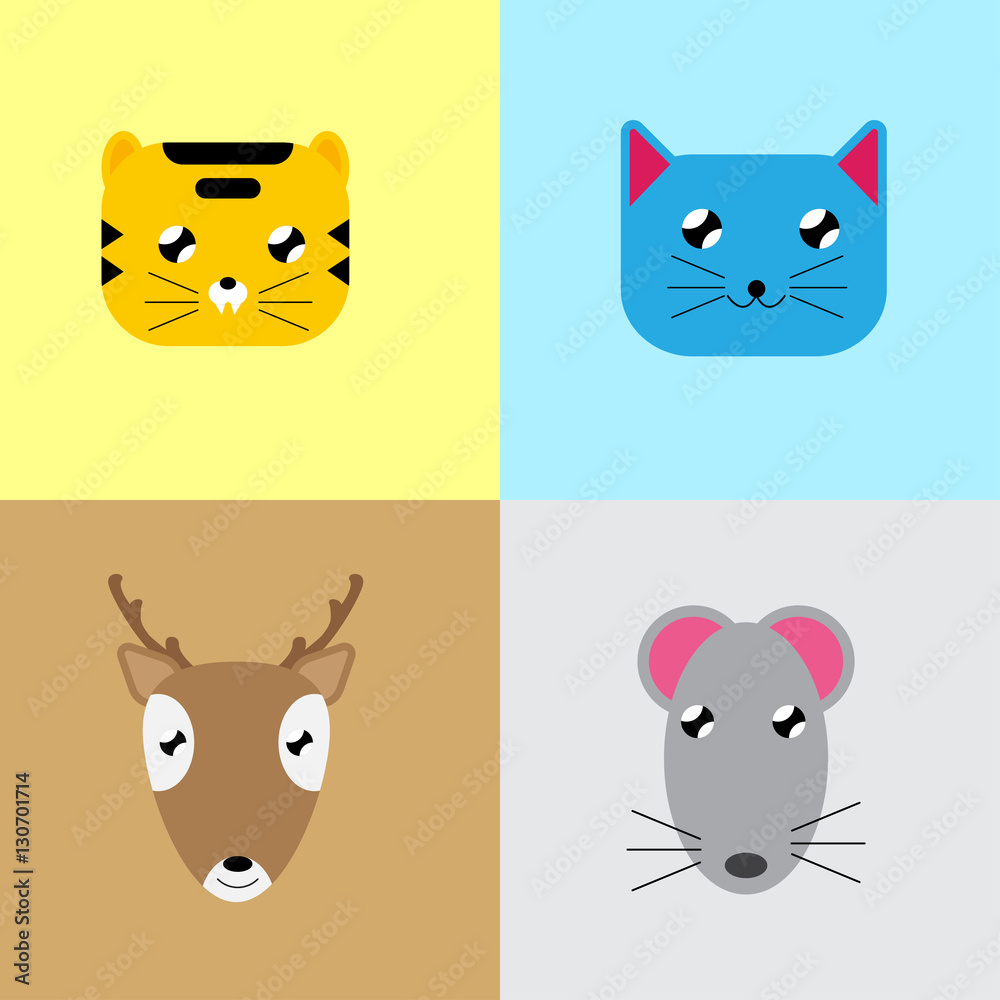 Fototapeta premium vector illustration of cute cartoon animal character design