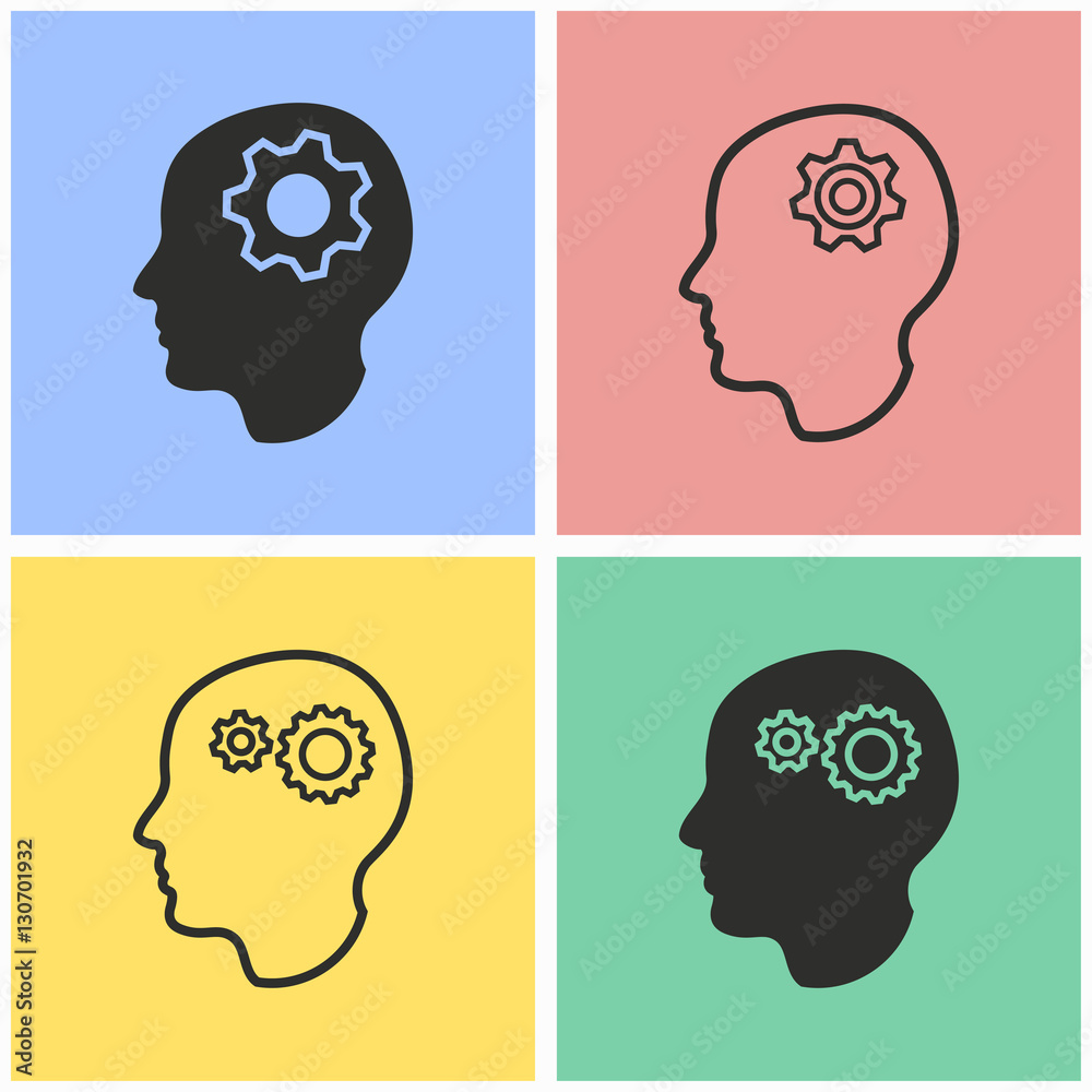 Brain icon set. Brain icon set.