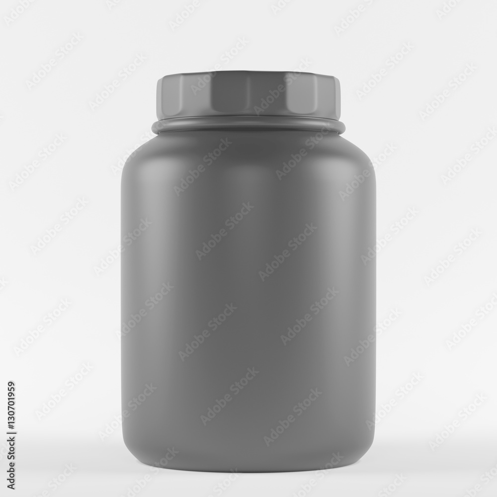 mockup blank protein jar, 3D rendering mockup blank protein jar, 3D rendering
