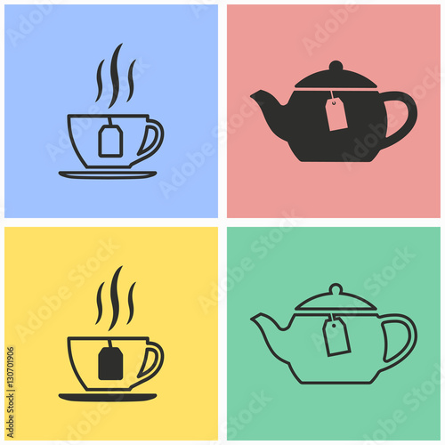 Tea icon set.