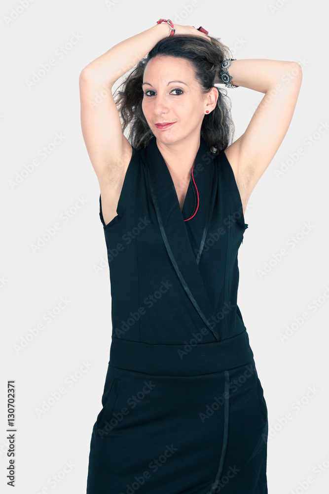 Beautiful woman doing different expressions in different sets of clothes love Beautiful woman doing different expressions in different sets of clothes love